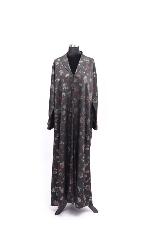 Noor Black Abaya with Artistic Floral Embroidery